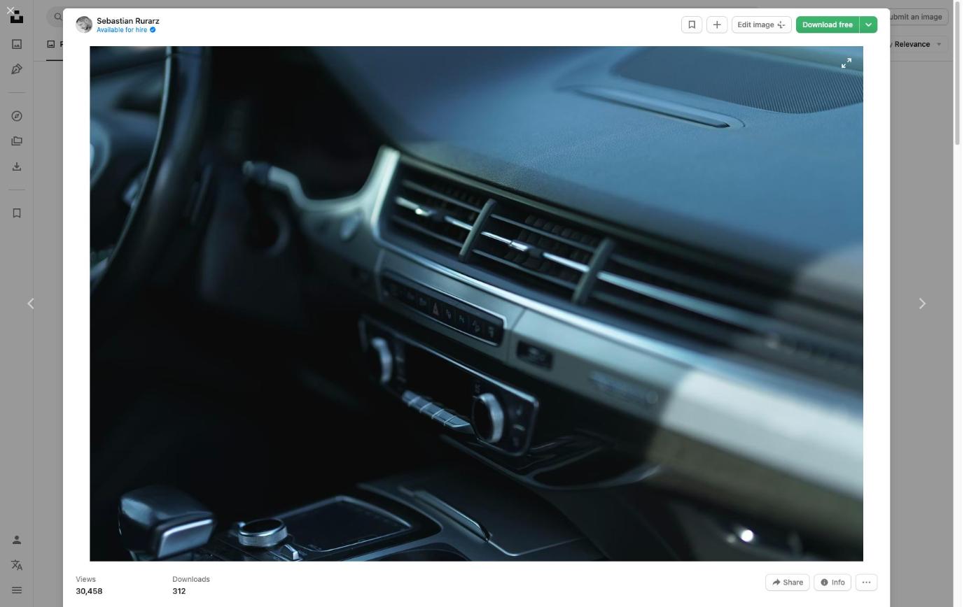 Car dashboard interior - VIN number location on vehicle
